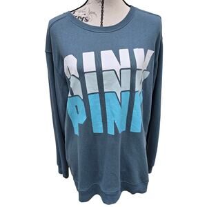 Y2k Style Preppy VS Pink Green Crew Neck Sweatshirt Size M